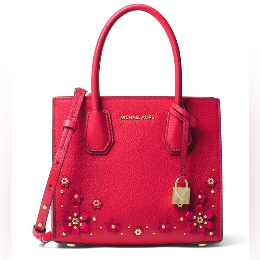 Michael Kors Pink Mercer Embellished Leather 2-Way Bag